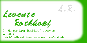 levente rothkopf business card
